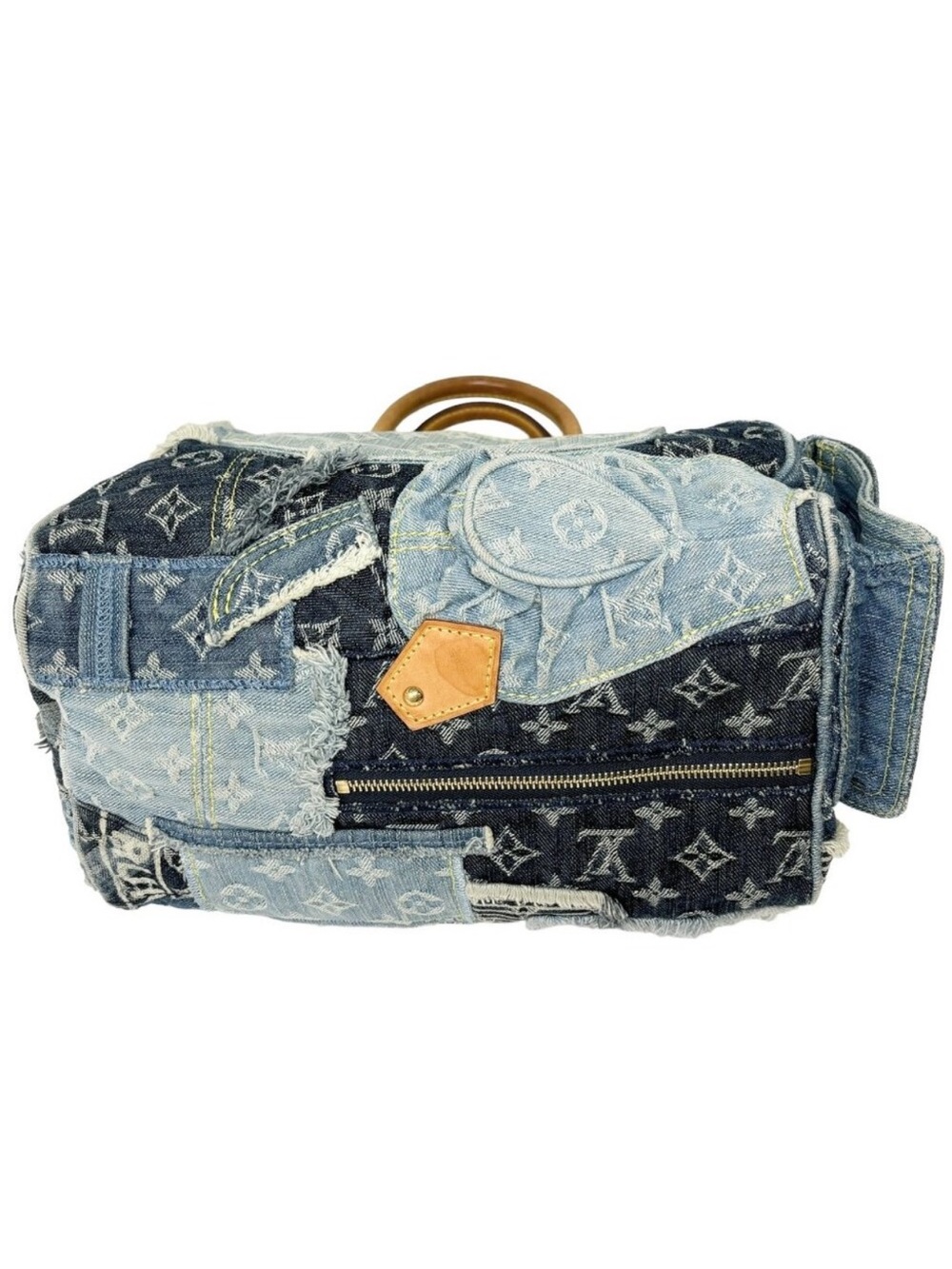 Louis Vuitton Monogram Denim Speedy 30 Blue Shoulder Bag - Picture 6 of 8